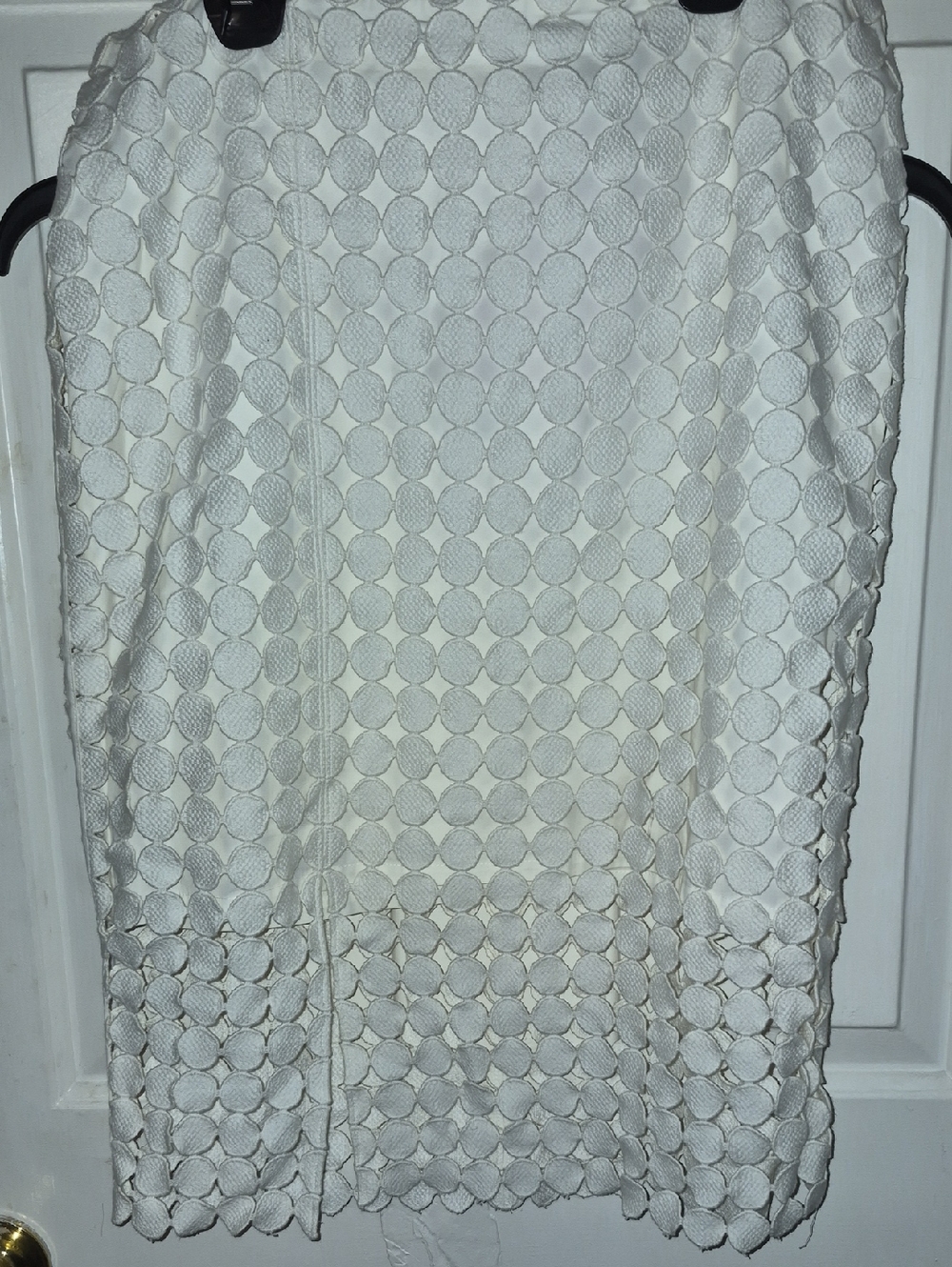 White House Black Market Ivory Circle Applique Skirt